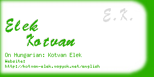 elek kotvan business card